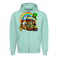 Seafoam st. patricks day barrel beer Zipper Hoodie - Neo Western
