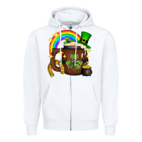 White st. patricks day barrel beer Zipper Hoodie - Neo Western