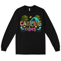 Black camping vibes Long Sleeve Tee - Zillion Design Studio