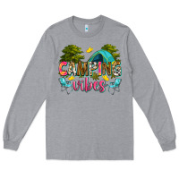 Heather Grey camping vibes Long Sleeve Tee - Zillion Design Studio