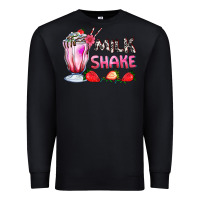 Black milkshake with strawberry Premium Sweatshirt - AdoDesignShop