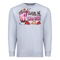 Heather Grey milkshake with strawberry Premium Sweatshirt - AdoDesignShop