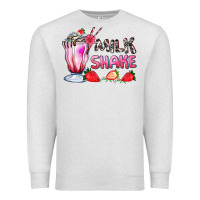 Oatmeal Heather milkshake with strawberry Premium Sweatshirt - AdoDesignShop