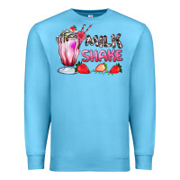 Ocean Blue milkshake with strawberry Premium Sweatshirt - AdoDesignShop