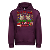 Mauve Wine deck the halls and not your family Urban Hoodie - MaliasSmallBusiness