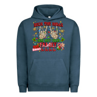 Pigment Midnight Navy deck the halls and not your family Urban Hoodie - MaliasSmallBusiness