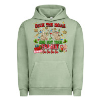 Pigment Oil Green deck the halls and not your family Urban Hoodie - MaliasSmallBusiness