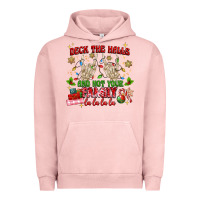 Pigment Salmon deck the halls and not your family Urban Hoodie - MaliasSmallBusiness