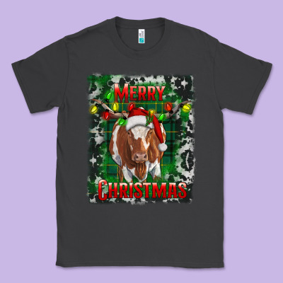 Merry Christmas Longhorn Cow Classic Tee Designed By Ranaportraitstore