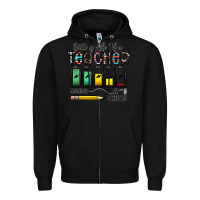 Black battery life of a teacher monday friday Zipper Hoodie - CowhideDigitalArt