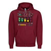 Burgundy battery life of a teacher monday friday Zipper Hoodie - CowhideDigitalArt
