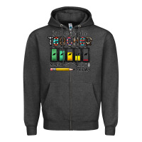 Charcoal Heather battery life of a teacher monday friday Zipper Hoodie - CowhideDigitalArt