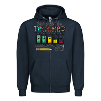Navy battery life of a teacher monday friday Zipper Hoodie - CowhideDigitalArt