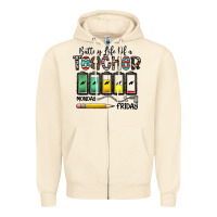 Sandshell battery life of a teacher monday friday Zipper Hoodie - CowhideDigitalArt