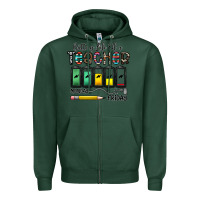 Sports Green battery life of a teacher monday friday Zipper Hoodie - CowhideDigitalArt