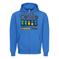 True Royal battery life of a teacher monday friday Zipper Hoodie - CowhideDigitalArt
