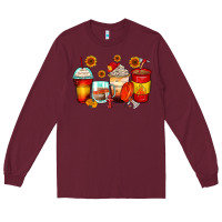 Burgundy firefighter coffee cups Long Sleeve Tee - Zillion Design Studio