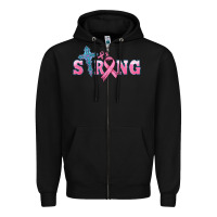 Black strong with cross ribbon Zipper Hoodie - HRA Design Shop