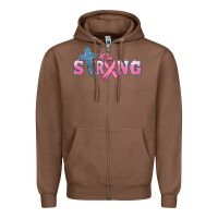 Chestnut strong with cross ribbon Zipper Hoodie - HRA Design Shop