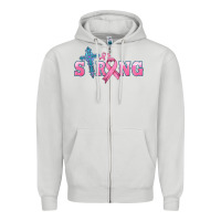 Dove Grey strong with cross ribbon Zipper Hoodie - HRA Design Shop