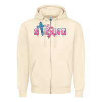 Sandshell strong with cross ribbon Zipper Hoodie - HRA Design Shop