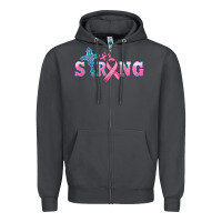Smoke strong with cross ribbon Zipper Hoodie - HRA Design Shop