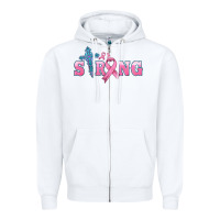 White strong with cross ribbon Zipper Hoodie - HRA Design Shop