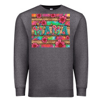 Charcoal Heather mama with tie dye and flowers Premium Sweatshirt - Artiststas