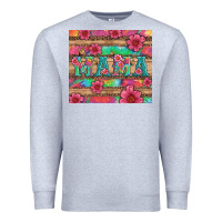 Heather Grey mama with tie dye and flowers Premium Sweatshirt - Artiststas