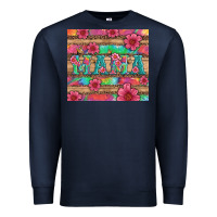 Navy mama with tie dye and flowers Premium Sweatshirt - Artiststas