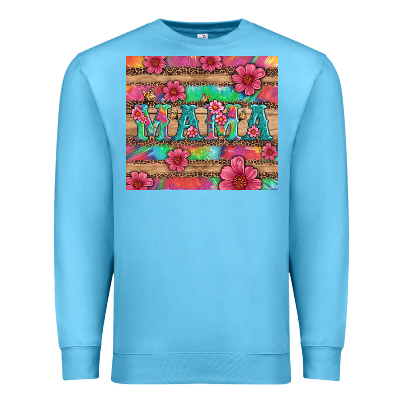 Mama With Tie Dye And Flowers Premium Sweatshirt by Artiststas | Teevron
