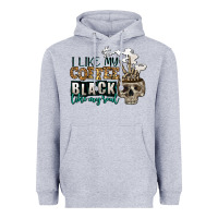 Heather Grey i like my coffee black like my soul Heavyweight Hoodie - Jasminsmagicworld