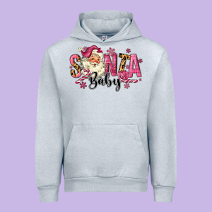 Santa Baby Pink Christmas Urban Hoodie Designed By Maliassmallbusiness