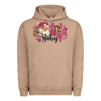 Pigment Burro Santa Baby Pink Christmas Urban Hoodie - MaliasSmallBusiness
