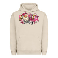 Pigment French Oak Santa Baby Pink Christmas Urban Hoodie - MaliasSmallBusiness