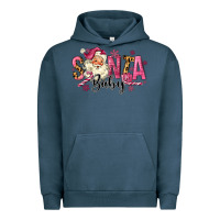Pigment Midnight Navy Santa Baby Pink Christmas Urban Hoodie - MaliasSmallBusiness