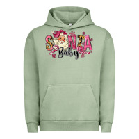 Pigment Oil Green Santa Baby Pink Christmas Urban Hoodie - MaliasSmallBusiness