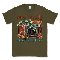 Army Green When Life Gets Blurry Adjust Your Focus Vintage Camera Classic Tee - FaDigitalArtStudio