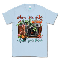 Dusty Blue When Life Gets Blurry Adjust Your Focus Vintage Camera Classic Tee - FaDigitalArtStudio