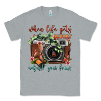 Heather Grey When Life Gets Blurry Adjust Your Focus Vintage Camera Classic Tee - FaDigitalArtStudio