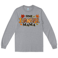 Heather Grey one thankful mama Long Sleeve Tee - texasbilliewilder