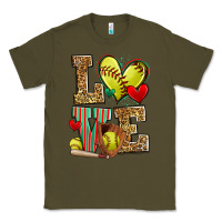Army Green love softball Classic Tee - Zillion Design Studio