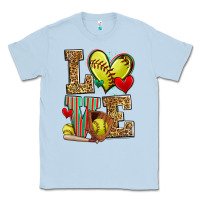 Dusty Blue love softball Classic Tee - Zillion Design Studio
