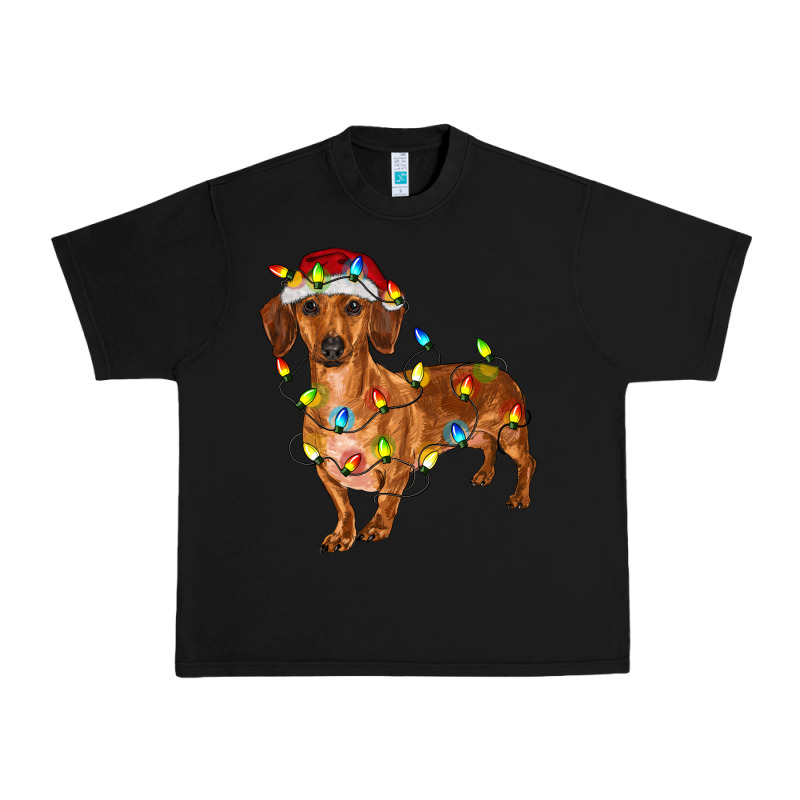 Dachshund Christmas Lights Urban Heavy Tee by RanaPortraitStore | Teevron