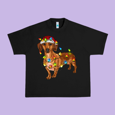 Dachshund Christmas Lights Urban Heavy Tee Designed By Ranaportraitstore