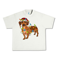 Pistachio Dachshund Christmas Lights Urban Heavy Tee - RanaPortraitStore