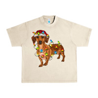 Sandshell Dachshund Christmas Lights Urban Heavy Tee - RanaPortraitStore