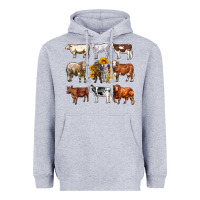 Heather Grey western cowsand sunflowers Heavyweight Hoodie - AdoDesignShop