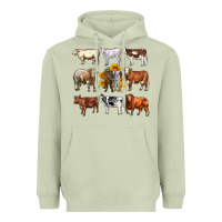 Matcha western cowsand sunflowers Heavyweight Hoodie - AdoDesignShop