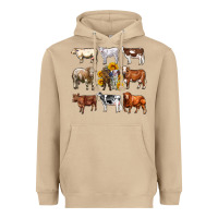 Mushroom western cowsand sunflowers Heavyweight Hoodie - AdoDesignShop